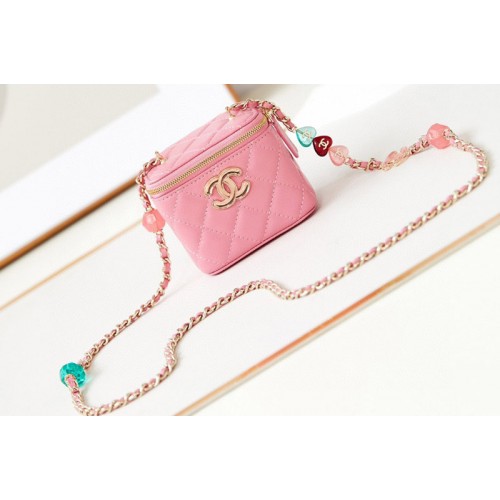 Chanel AP3941 Clutch With Chain Bag in Pink Lambskin