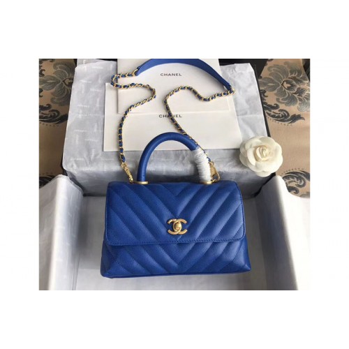 Chanel Small Flap Bag with Top Handle Bags A92990 Blue Chanel Small Flap Bag with Top Handle Bags A92990 Blue