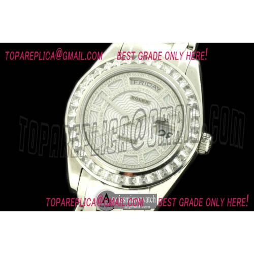 Rolex Masterpiece Diam Bez SS White Diamond/White Tier Asian 2813