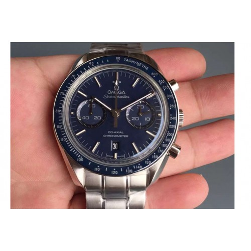 Omega Speedmaster Professional Moonwatch Chronograph Blue dial Best Edition on SS Bracelet A9300