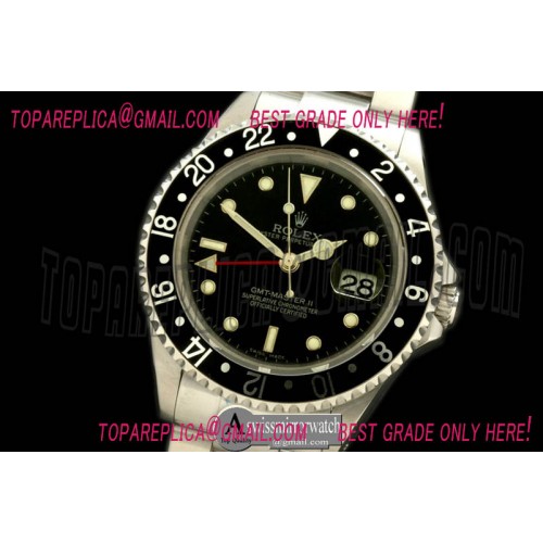 Rolex GMT II 16710 SS Black Swiss 2836/3186