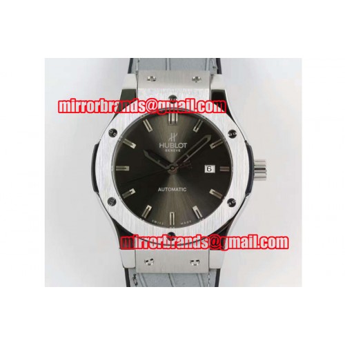 Hublot Classic Fusion 45mm SS Grey Dial on Grey Leather Strap