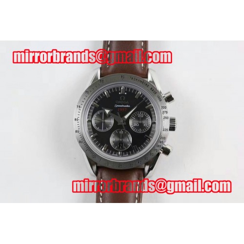 Omega Speedmaster '57 SS Black Dial on Brown Leather Strap A7750 Omega Speedmaster '57 SS Black Dial on Brown Leather Strap A7750