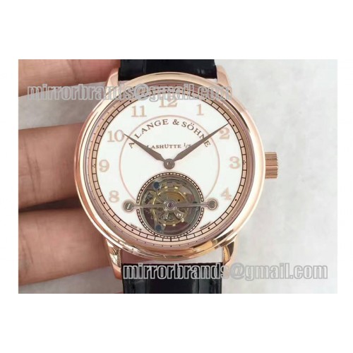 A.Lange & Sohne 1815 Tourbillon Handwerkskunst RG White Dial on Black Leather Strap Cal.L02.1