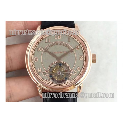 A.Lange & Sohne 1815 Tourbillon Handwerkskunst RG Grey Dial on Black Leather Strap Cal.L02.1