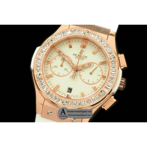 Hublot Ladies Classic Fusion Chrono Rose Gold Rubber White White Jap Qtz Replica Watches Hublot Ladies Classic Fusion Chrono Rose Gold Rubber White White Jap Qtz Replica Watches