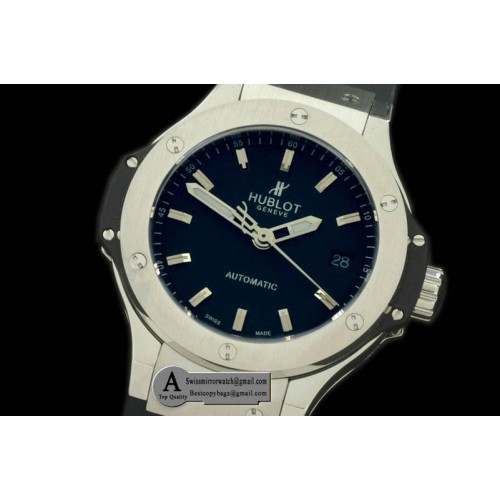 Hublot Classic Fusion SS Rubber Black Asian 2824 Replica Watches Hublot Classic Fusion SS Rubber Black Asian 2824 Replica Watches