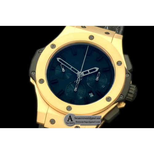 Hublot Cermet All Black Bang Yellow Gold Leather A-7750 Replica Watches Hublot Cermet All Black Bang Yellow Gold Leather A-7750 Replica Watches