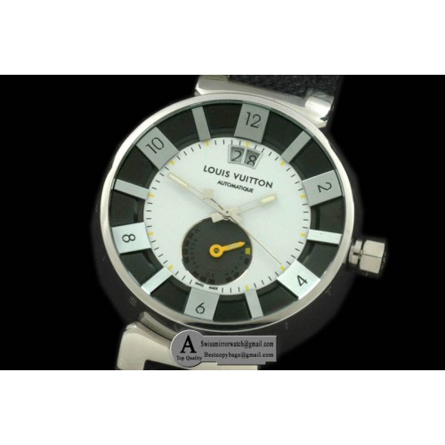 Louis Vuitton Tambour 227 Big Date Reserve SS NY White Jap Quartz Replica Watches