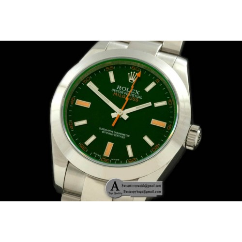 Rolex Milguass SS Black (Green Sapphire) Asia Eta 2836/31 Rolex Milguass SS Black (Green Sapphire) Asia Eta 2836/31
