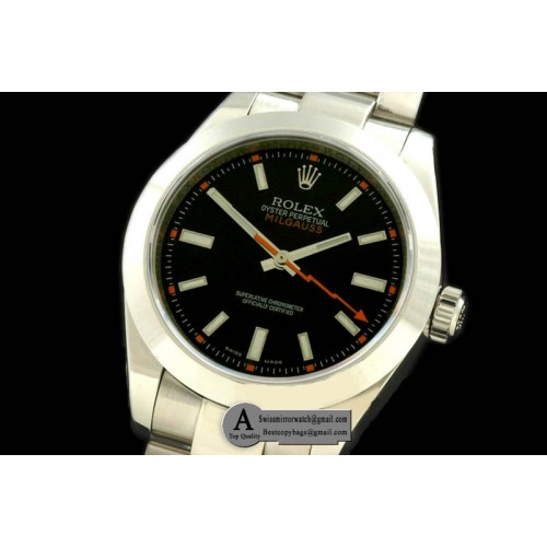 Rolex Milguass SS Black Swiss Eta 2836/31 Rolex Milguass SS Black Swiss Eta 2836/31
