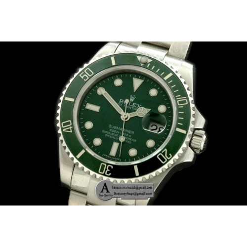 Rolex 116610 2010 Submariner SS Green Asian 2836 Replica Watches