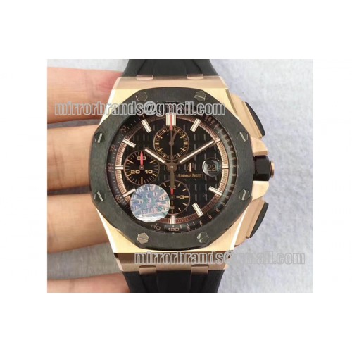 Audemars Piguet  Royal Oak Offshore 2017 44mm RG Black Dial RG Markers A3126
