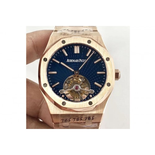 Audemars Piguet AP Royal Oak Tourbillon R8 factory RG/RG Blue Dial Cal.2924 Tourbillon