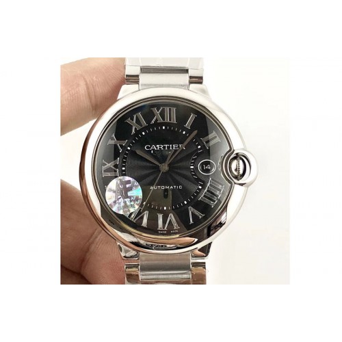 Cartier Ballon Bleu 42mm SS AF 1:1 Best Edition Black Texture Dial on SS Bracelet A2892 Cartier Ballon Bleu 42mm SS AF 1:1 Best Edition Black Texture Dial on SS Bracelet A2892