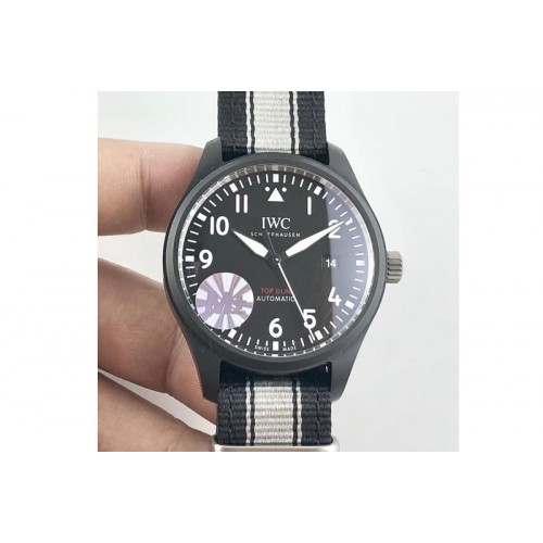 IWC iw326901 Top Gun M+F 1:1 Best Edition Ceratanium Black Dial Black/gray nylon strap Cal.35111