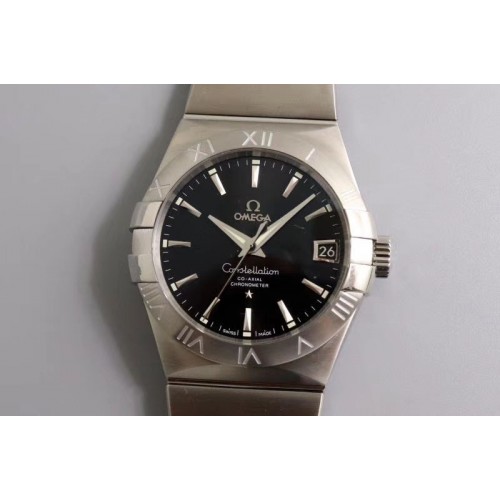 Omega Constellation 38mm SS VSF 1:1 Best Edition Black Dial Stick Markers on SS Bracelet A8500 Super Clone