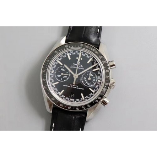 Omega Racing Master Chronometer OMF 1:1 Best Edition Black Dial on Black Leather Strap A9300 Omega Racing Master Chronometer OMF 1:1 Best Edition Black Dial on Black Leather Strap A9300