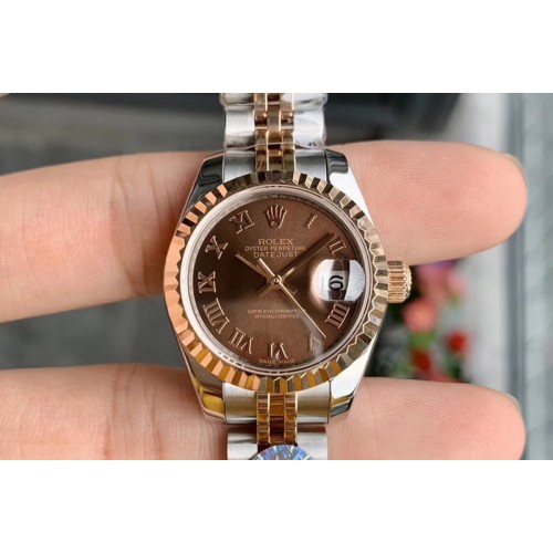 Ladies Rolex Datejust 28mm 279174 WF Best Edtion SS/RG Brown Dial Fluted Bezel Roman Marker on SS/RG Jubilee Bracelet Eta2671 Ladies Rolex Datejust 28mm 279174 WF Best Edtion SS/RG Brown Dial Fluted Bezel Roman Marker on SS/RG Jubilee Bracelet Eta2671