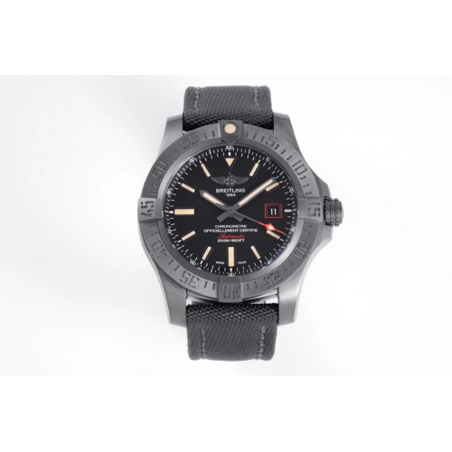 Breitling Avenger BlackBird 44mm DLC ZF 1:1 Best Edition Titanium Case Black Dial on Black Rubber Strap A2824