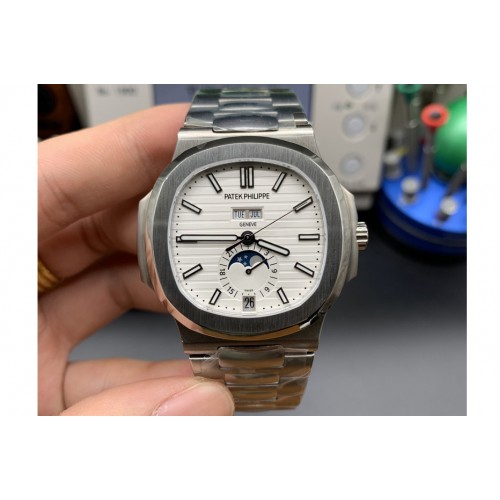 Patek Philippe Nautilus 5726 Full Function SS PPF 1:1 Best Edition White Dial on SS Bracelet A324 Patek Philippe Nautilus 5726 Full Function SS PPF 1:1 Best Edition White Dial on SS Bracelet A324