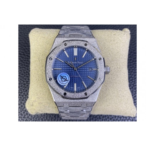 Audemars Piguet Royal Oak 41mm 15410 Frosted SS APSF 1:1 Best Edition Blue Textured Dial on SS Bracelet SA3120 Super Clone Audemars Piguet Royal Oak 41mm 15410 Frosted SS APSF 1:1 Best Edition Blue Textured Dial on SS Bracelet SA3120 Super Clone