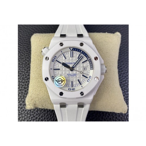 Audemars Piguet Royal Oak Offshore Diver 15707 White Ceramic APSF 1:1 Best Edition SA3120 Super Clone