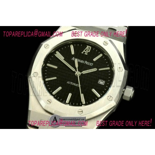 Audemars Piguet Royal Oak Jumbo Auto SS/SS Black Swiss Eta 2824-2