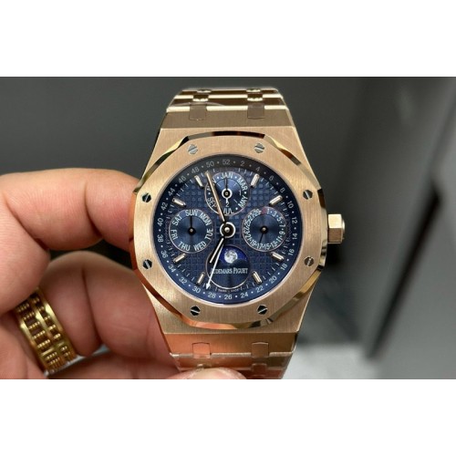 Audemars Piguet Royal Oak 41mm Complicated 26574 RG BBR Best Edition Blue Dial on YG Bracelet A5134