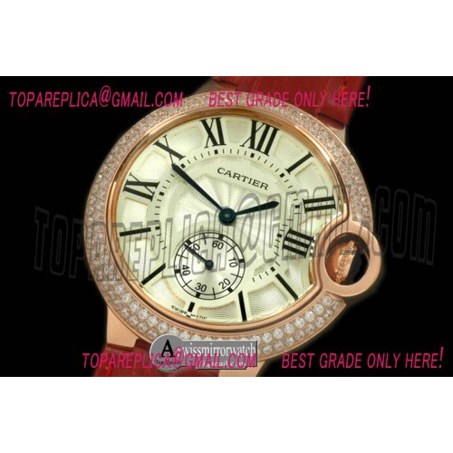 Ballon Bleu de Cartier Ladies RG/LE White Swiss Qtz