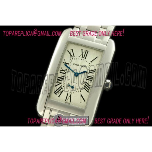 Cartier Tank American SS/SS White Jap Quartz