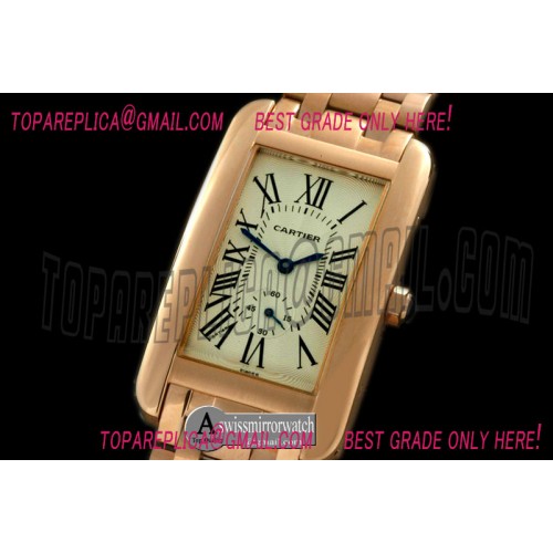 Cartier Tank American RG/RG White Jap Quartz