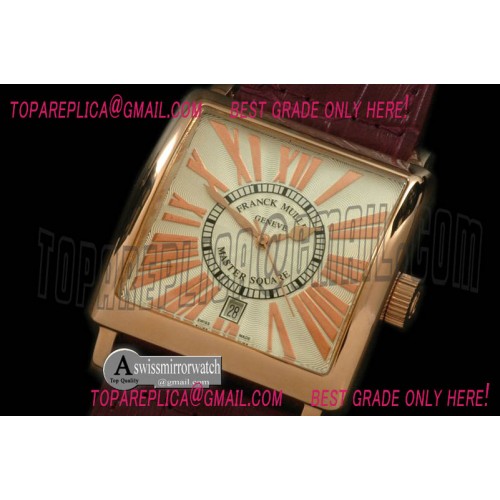 Franck Muller Men Master Square RG/LE RG White Roman Asian 2836 Franck Muller Men Master Square RG/LE RG White Roman Asian 2836