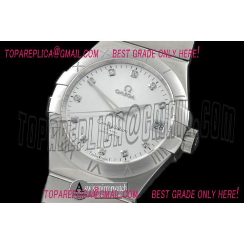 Omega Double Eagle Men Auto SS/SS Silver Diam Miyota 9105