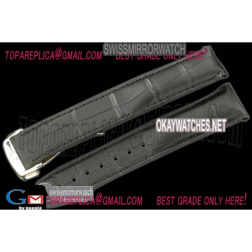 Omega Black Calf/Croc Pressed Design c/w SS Insignia Deployan Omega Black Calf/Croc Pressed Design c/w SS Insignia Deployan