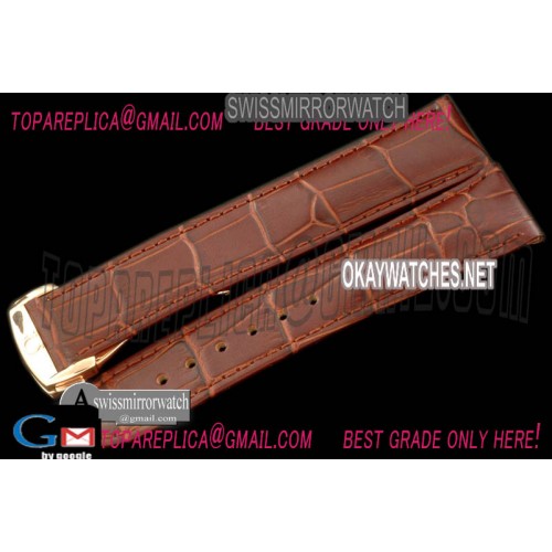 Omega Brown Calf/Croc Pressed Design c/w RG Insignia Deployant Omega Brown Calf/Croc Pressed Design c/w RG Insignia Deployant