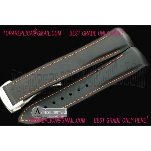 Omega Rubber Strap For 42mm Ceramic Planet Ocean - Black/Orange Omega Rubber Strap For 42mm Ceramic Planet Ocean - Black/Orange