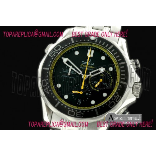 Omega Diver Pro 300M Chrono SS/SS Blk/Ylw Jap Qtz