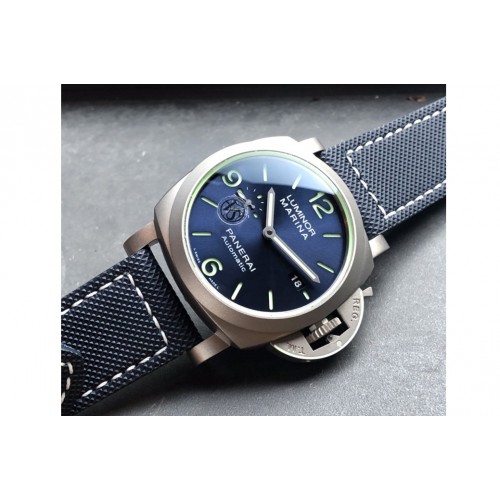 Panerai PAM1117 Titanium VSF 1:1 Best Edition Blue Dial on Blue Kevlar Composite Strap P.9010 Clone (Free leather strap)