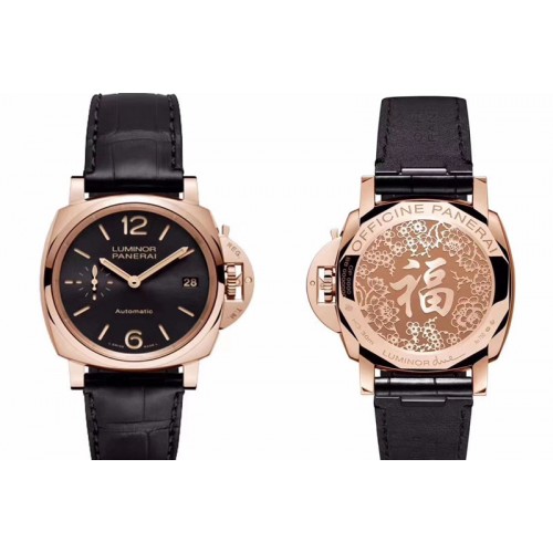 Panerai PAM 908 "?" Luminor Due VSF Best Edition Black Dial on Black Leather Strap AXXXIV