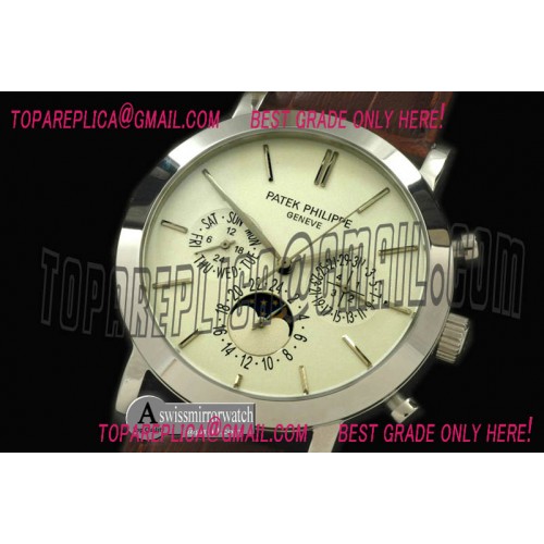 Patek Philippe Classic Perpetual Calendar SS/LE White Sticks Asian 2813