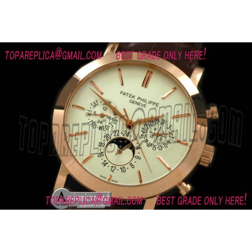 Patek Philippe Classic Perpetual Calendar RG/LE White Sticks Asian 2813 Patek Philippe Classic Perpetual Calendar RG/LE White Sticks Asian 2813