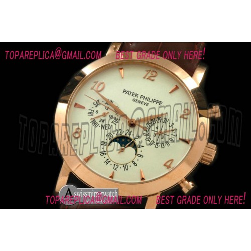 Patek Philippe Classic Perpetual Calendar RG/LE White Num Asian 2813 Patek Philippe Classic Perpetual Calendar RG/LE White Num Asian 2813