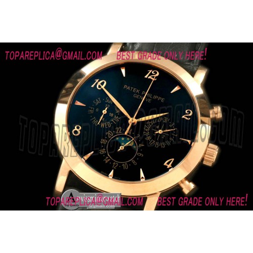 Patek Philippe Classic Perpetual Calendar RG/LE Black Num Asian 2813 Patek Philippe Classic Perpetual Calendar RG/LE Black Num Asian 2813