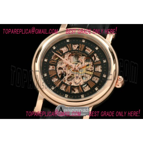 Patek Philippe Classic Skeleton RG/LE Black Asian 2813