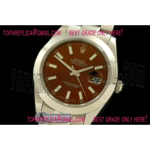 Rolex SS Oyster Brown Sticks Asian Eta 2836-2 25J
