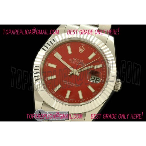 Rolex  SS Oyster Fluted Burgundy Asian Eta 2836-2 25J