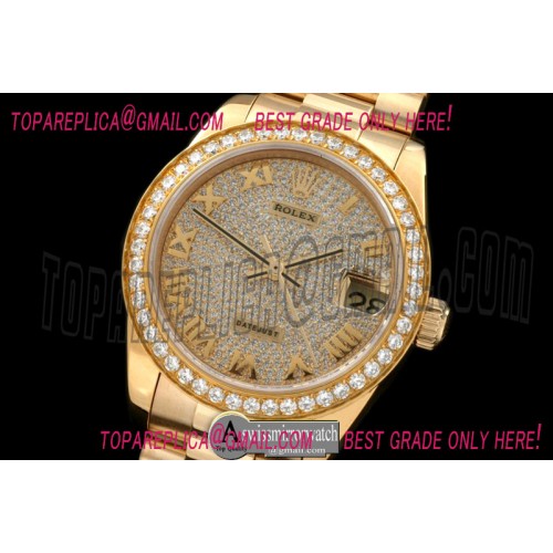 Rolex Yellow Gold President Diamond Roman Asian 2836