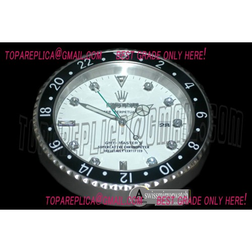 Rolex Dealer Clock GMT Style White Black/Red Swiss Quartz