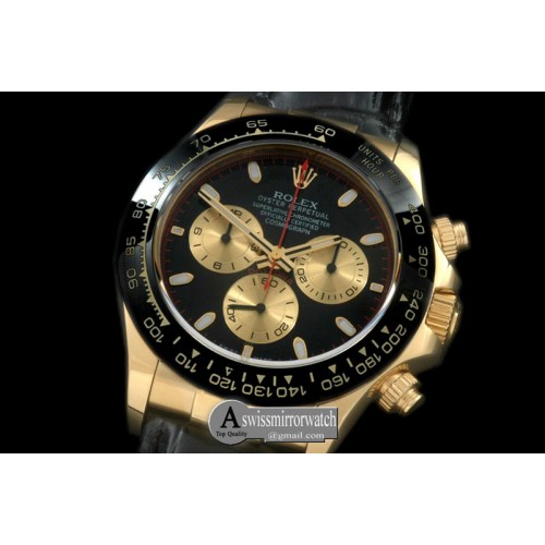 Rolex Daytona 116528 YG/LE Black Stk A-7750 Sec@6
